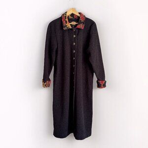 County Clothing Co. Cheyenne Long Jacket Women Medium Black Cabin Western Casual